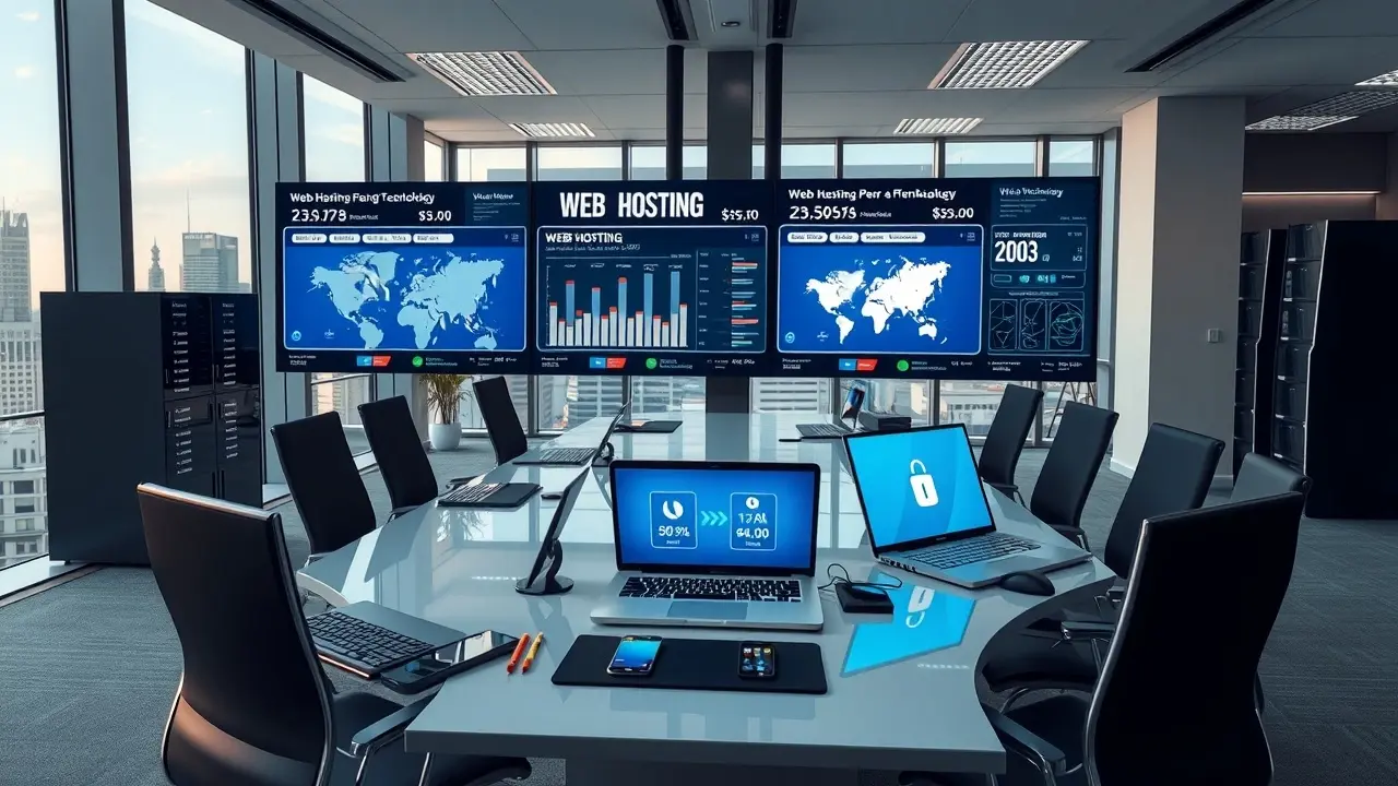 Un environnement de bureau moderne pour l'hébergement web avec des technologies avancées.