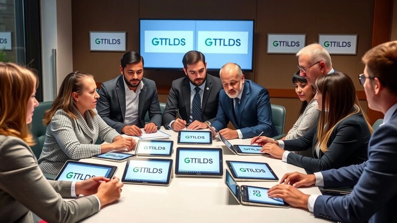 groupe de professionnels discutant des gTLDs