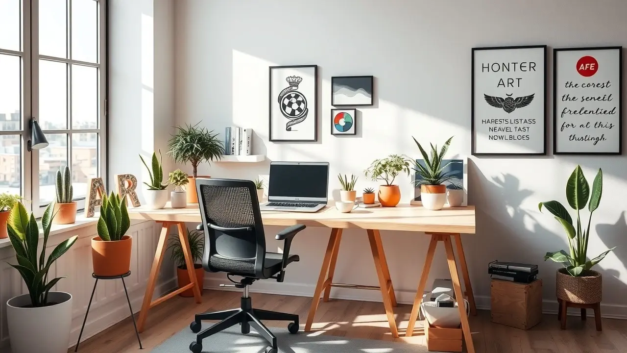 Espace de travail moderne pour freelances, optimisant les coûts.