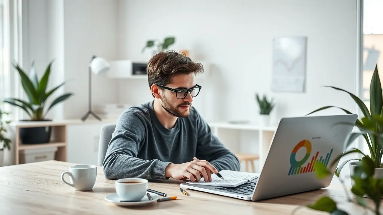 Un utilisateur passant d'une plateforme d'hébergement à une autre dans un bureau moderne.