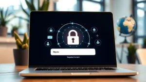 Interface sécurisée d'enregistrement de nom de domaine sur un ordinateur portable