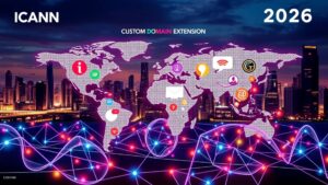 Lancement d'extensions de domaine personnalisées par l'ICANN en 2026.