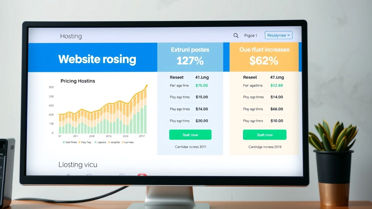 ordinateur affichant des prix dhebergement web augmente