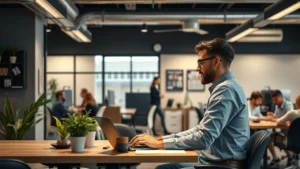 un proprietaire de petite entreprise dans un espace de travail partage