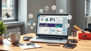 Un bureau moderne illustrant des intégrations technologiques pour l'automatisation web.