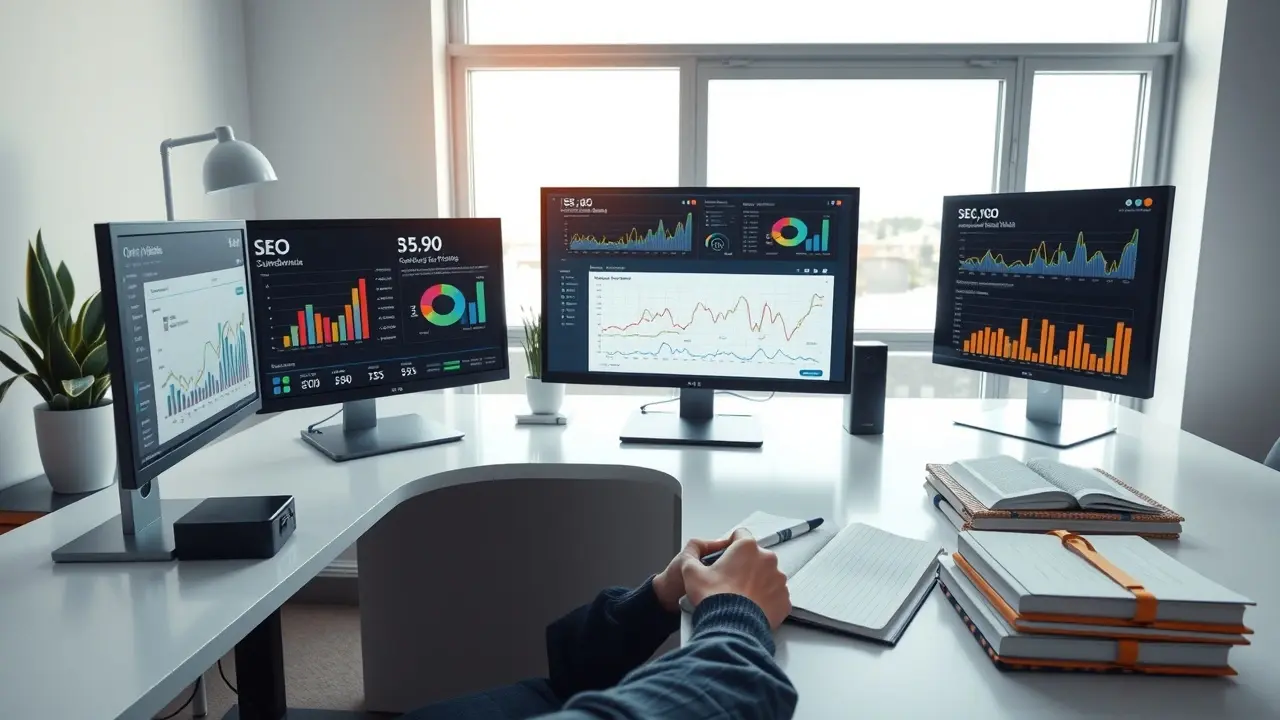 Un bureau moderne dédié à l'optimisation des sous-domaines pour le référencement.
