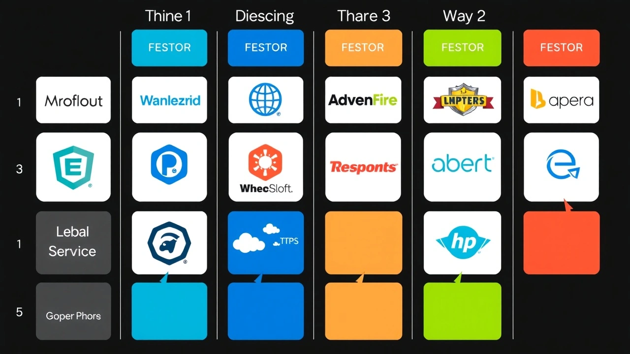 comparaison de logos dhebergeurs sur un tableau