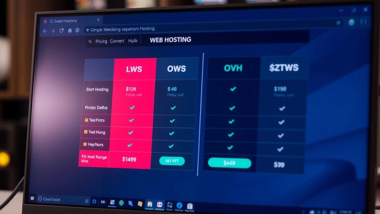comparaison des prix LWS et OVH sur un écran d'ordinateur