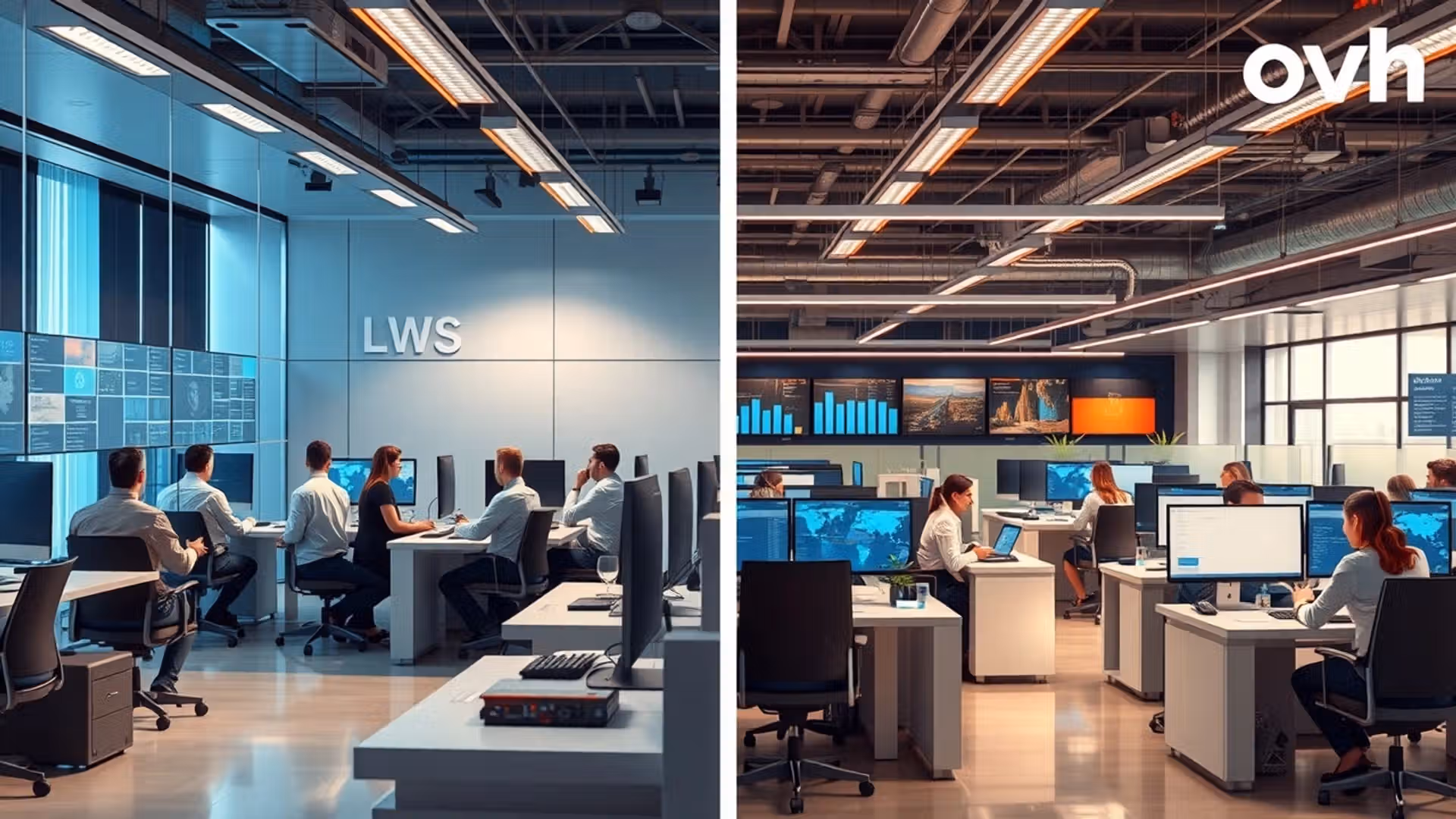 Comparaison des services de support technique entre LWS et OVH en 2025.
