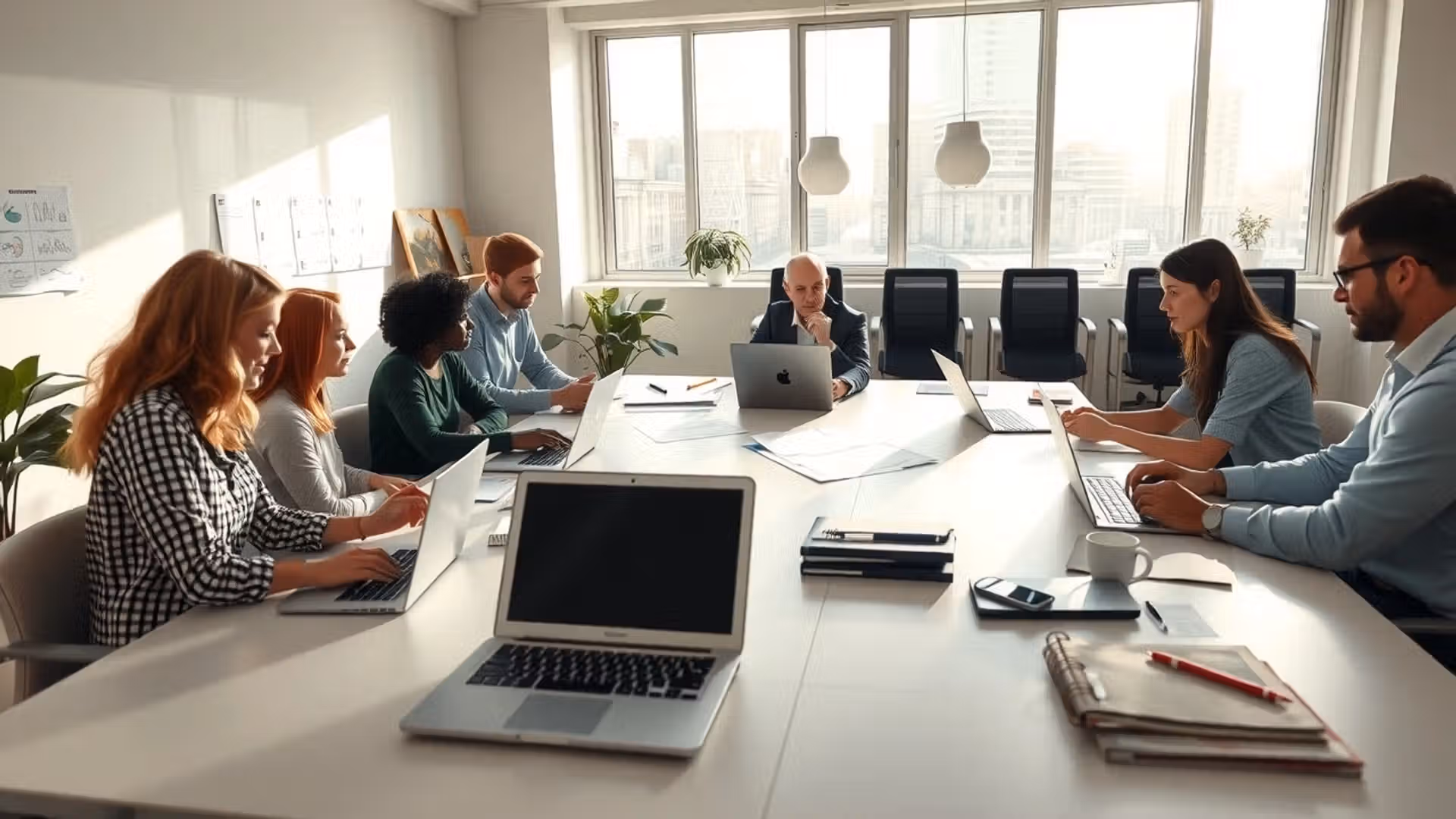 Espace de travail accueillant pour discuter de l'hébergement web