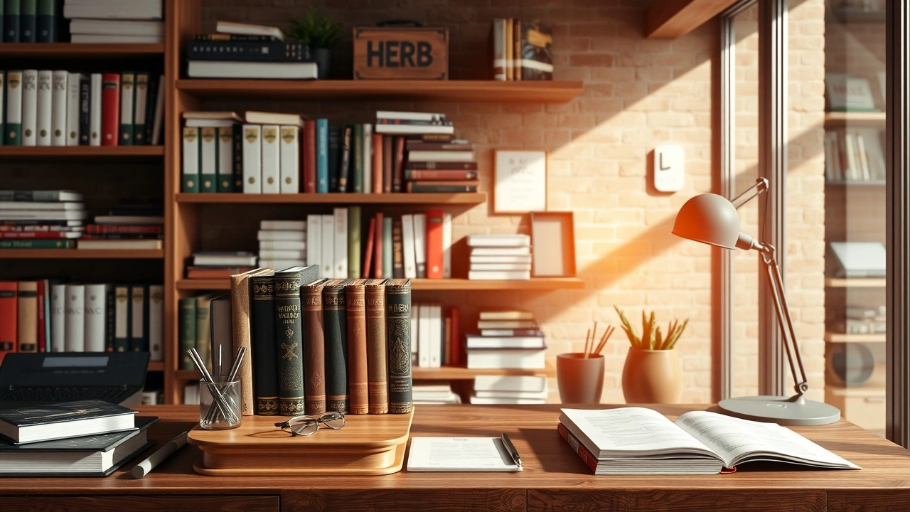 espace de travail avec livres sur lhebergement web