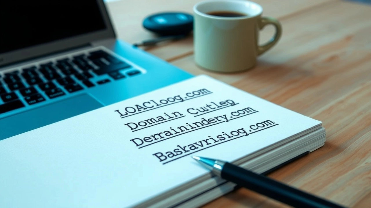 noms de domaine sur un bloc-notes avec un ordinateur portable