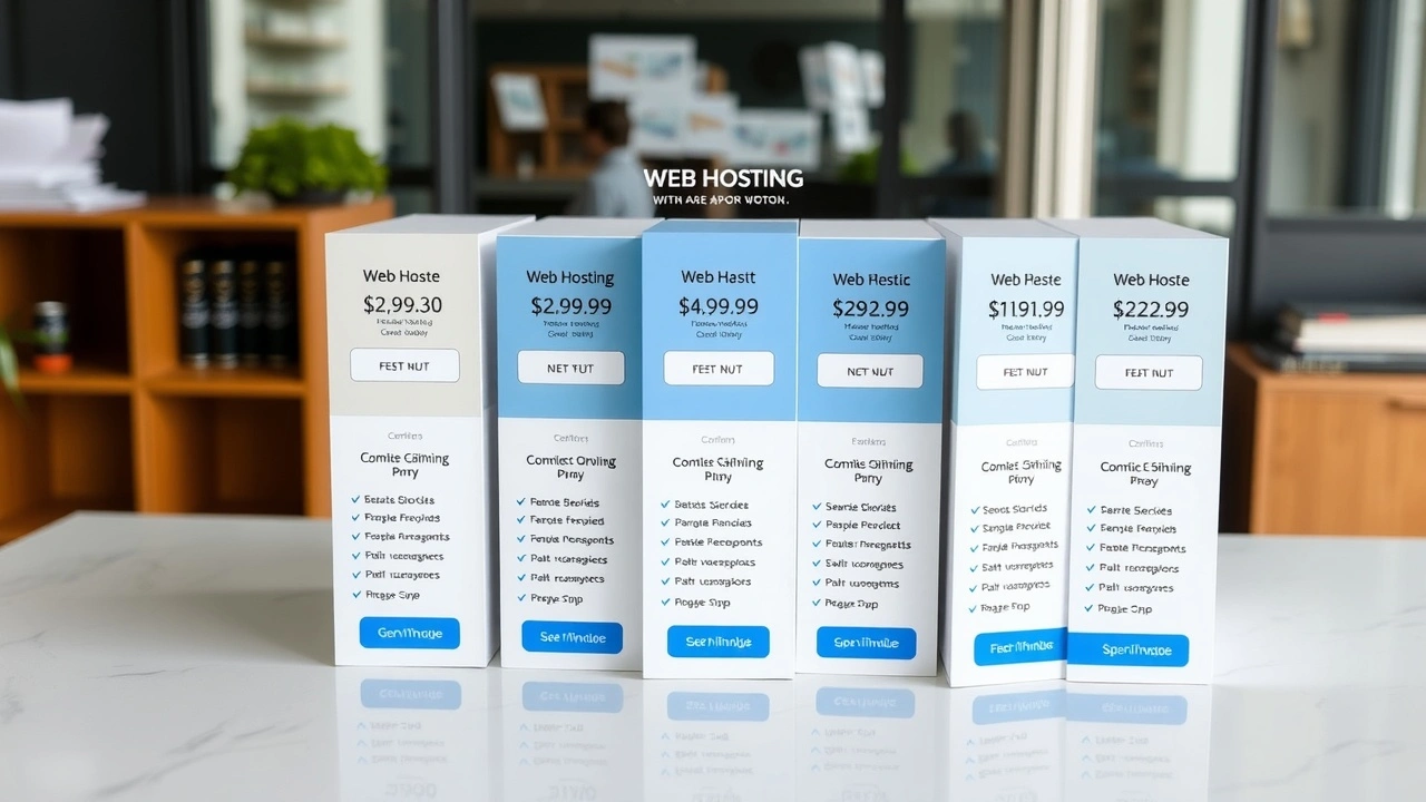 différents plans dhebergement web sur une table