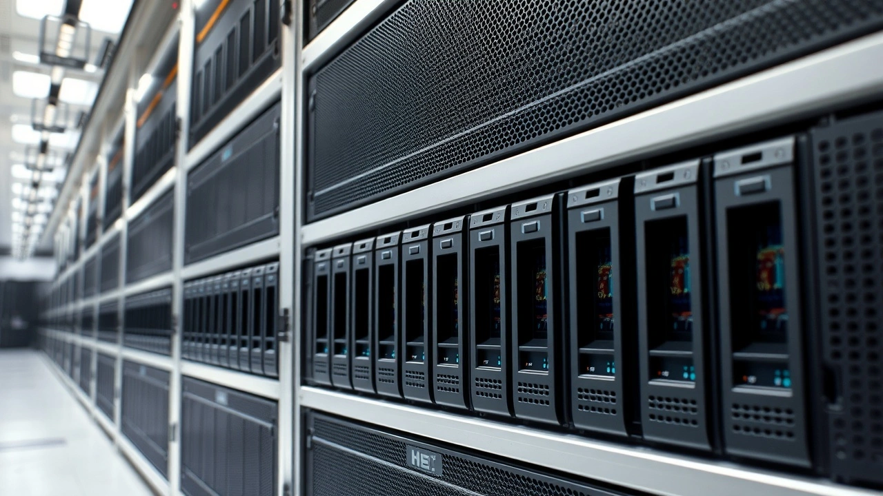 un rack de serveurs en informatique
