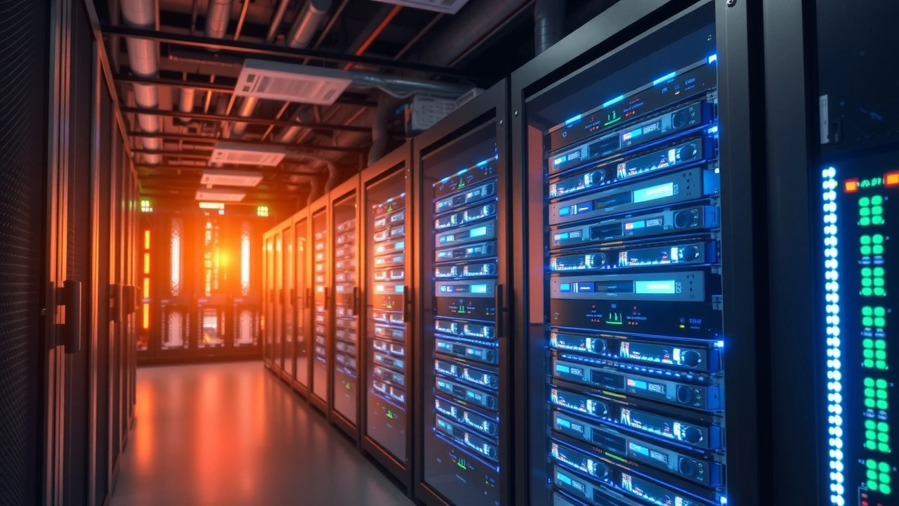 salle de serveurs avec equipement technologique