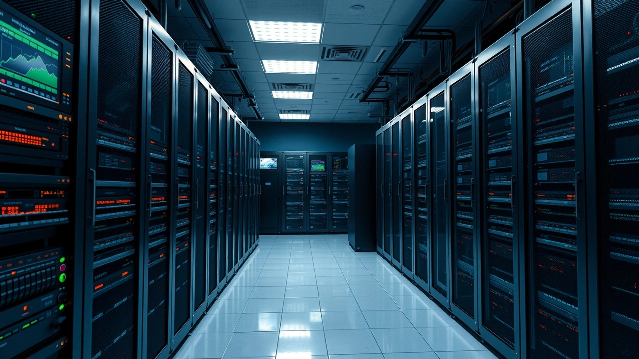 salle de serveurs avec des racks évolutifs