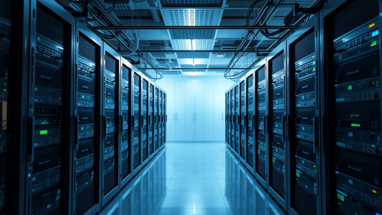 salle de serveurs d'hébergement web bien organisée