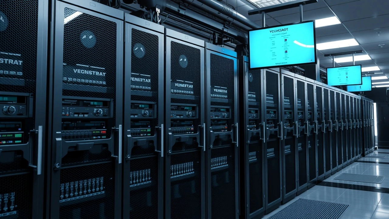salle des serveurs sécurisée avec racks verrouillés