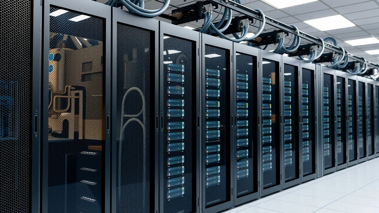 serveurs d'hébergement web dans un centre de données moderne