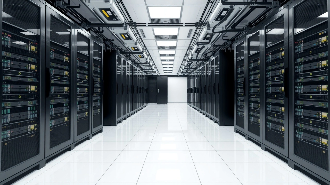 chambre de serveurs d'hébergement web moderne