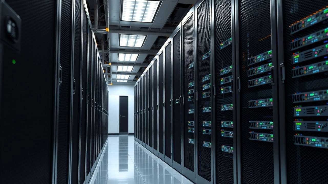 serveurs d'hébergement web dans un centre de données moderne