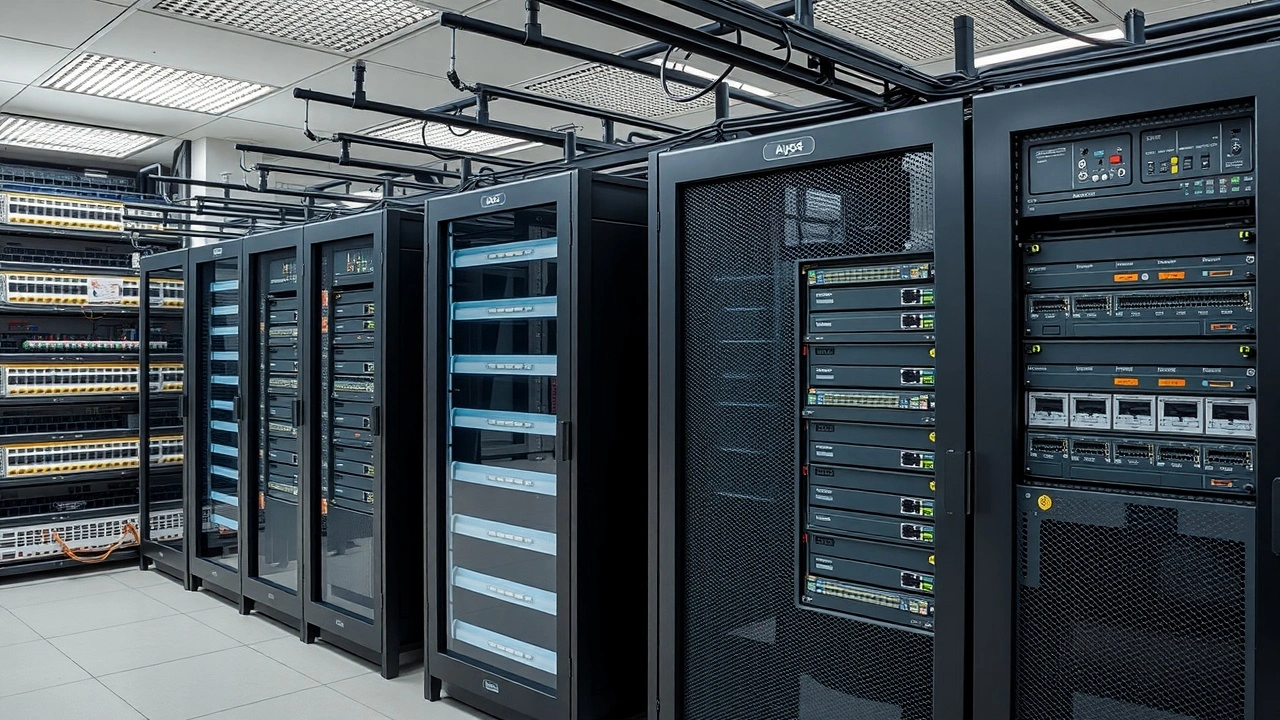 serveurs dans une salle d'hébergement web
