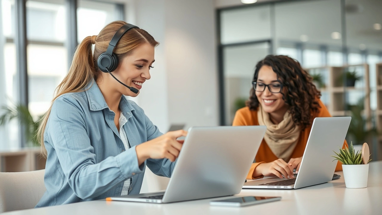 représentant du service client aidant un client