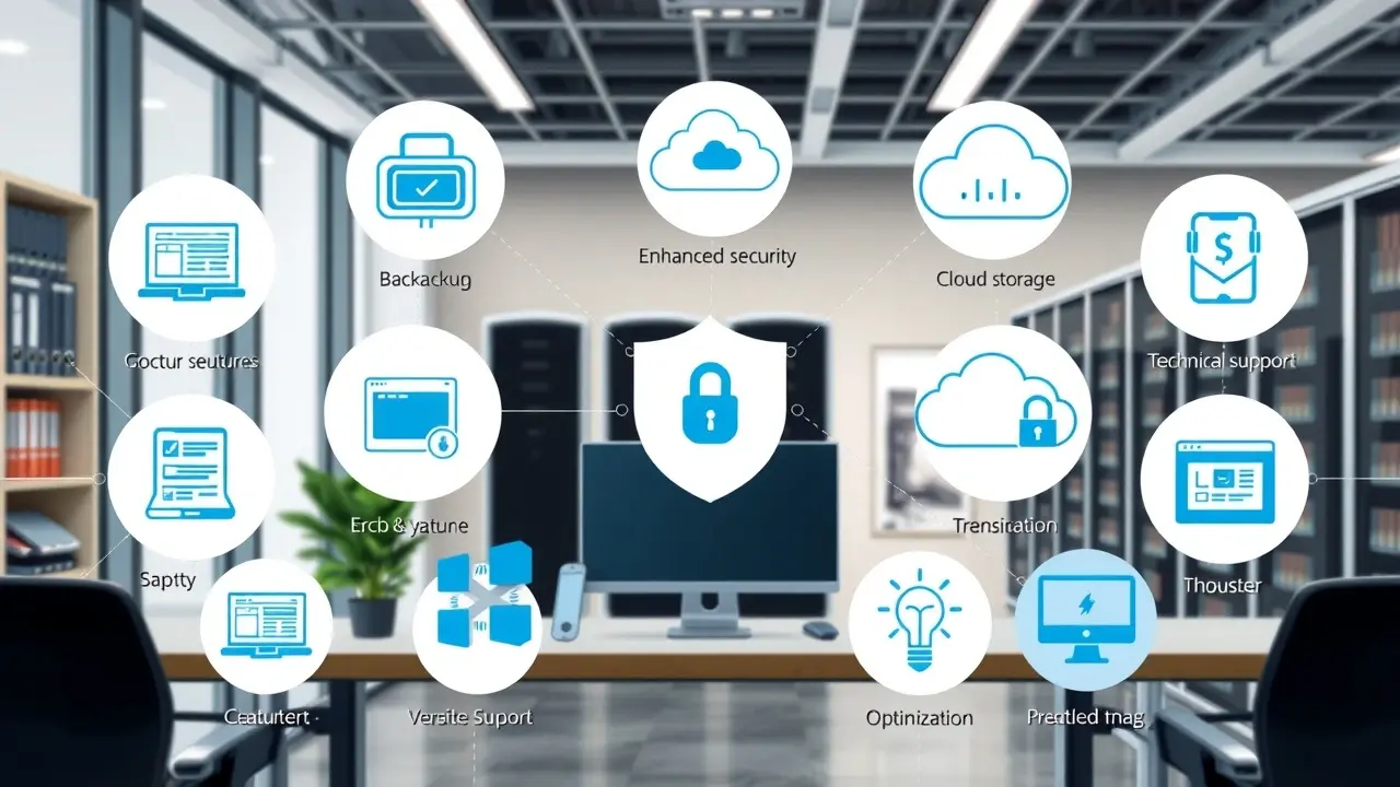 Illustration des services supplémentaires d'un hébergeur web