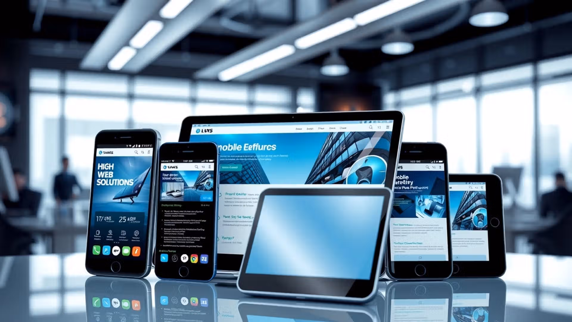 Illustration de solutions mobiles avancées pour les sites web.