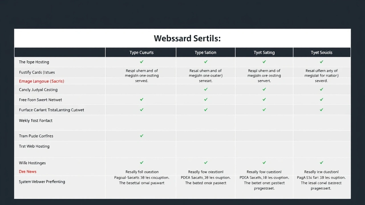 table comparatif des services d hebergement web