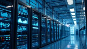 Une illustration photoréaliste de technologies web modernes en France.