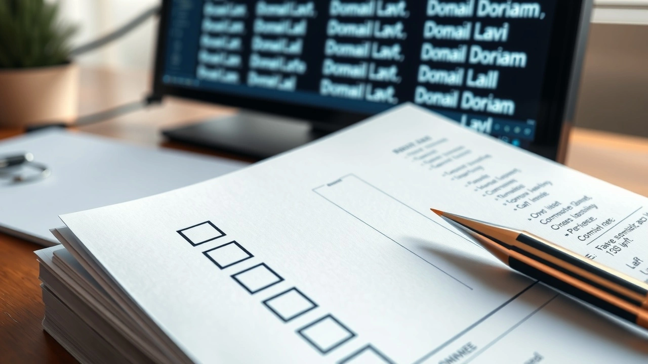 vue d'une liste de verification sur un bureau