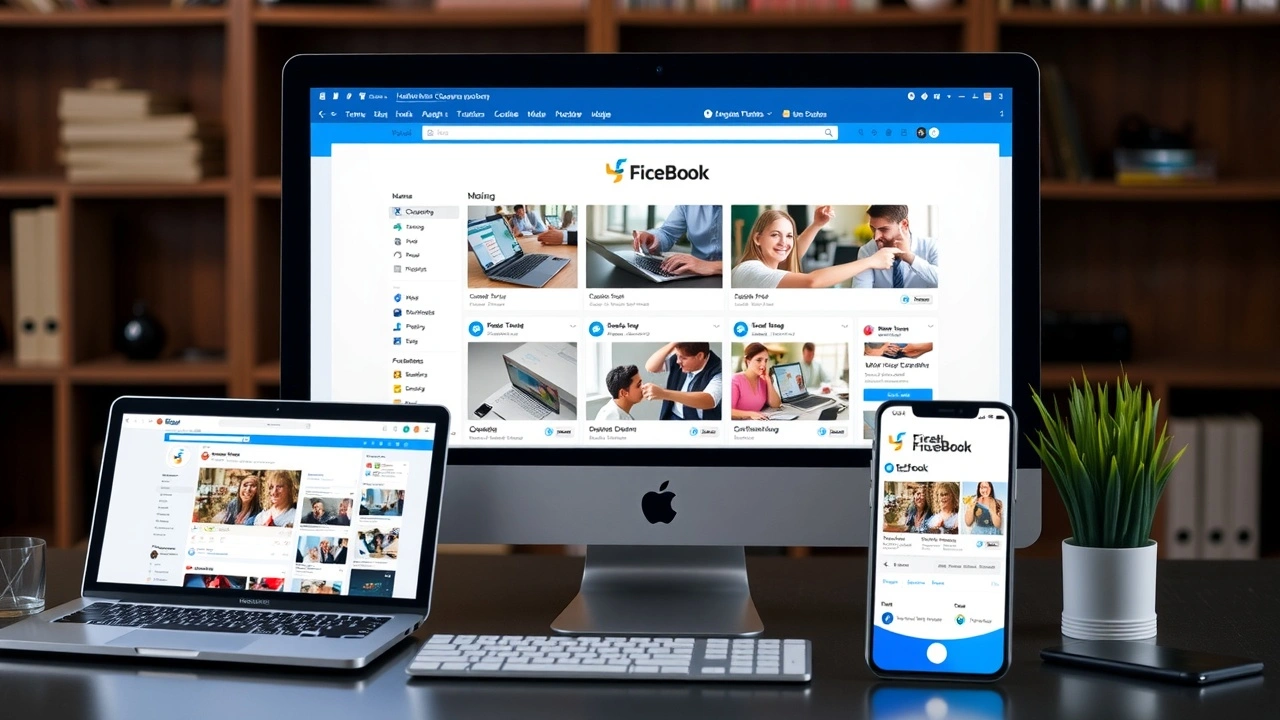 réseaux sociaux avec branding cohérent sur plusieurs écrans
