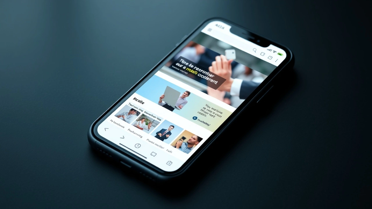 smartphone affichant un site web optimisé pour mobile