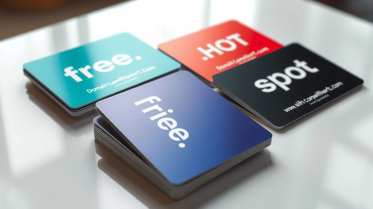 cartes d'extensions de domaine .FREE, .HOT et .SPOT