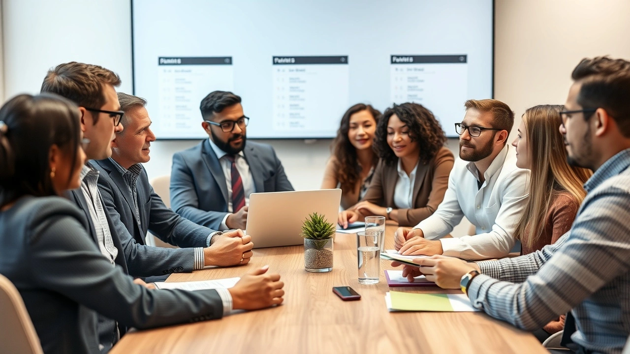 groupe de personnes discutant de noms de domaine