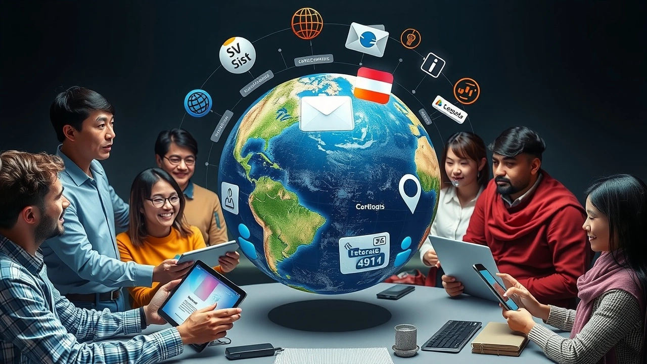 groupe de personnes de diverses cultures autour d'un globe