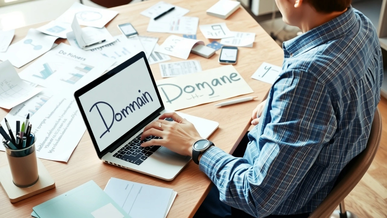 person brainstorms pour un nom de domaine
