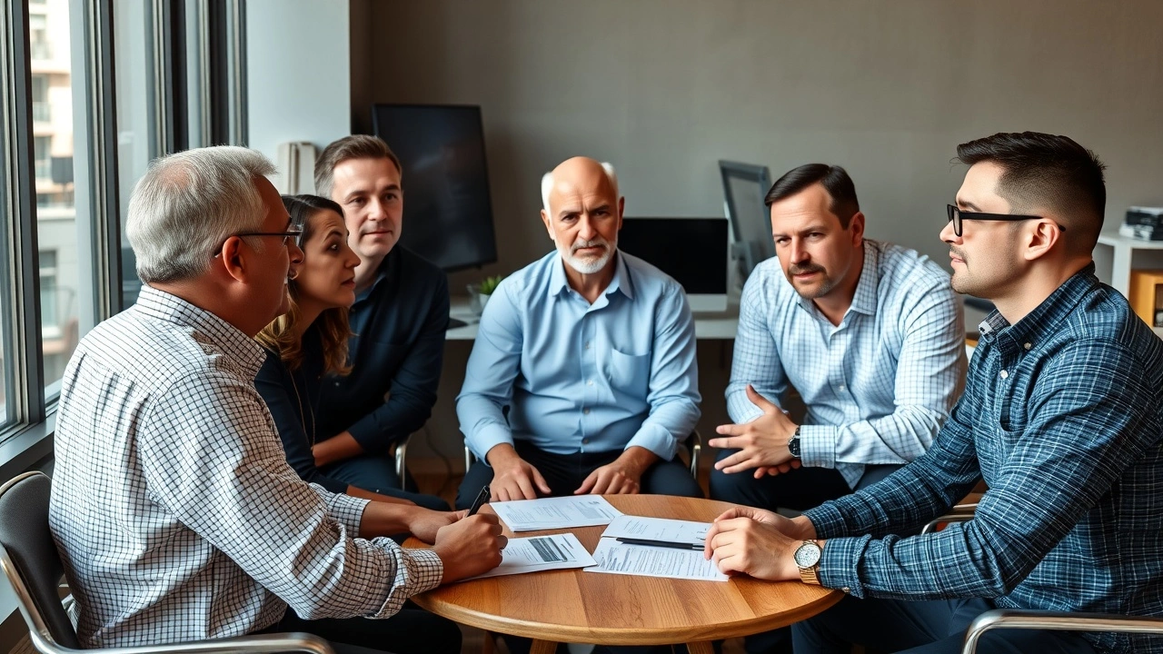 groupe de proprietaires de PME partageant des avis sur LWS
