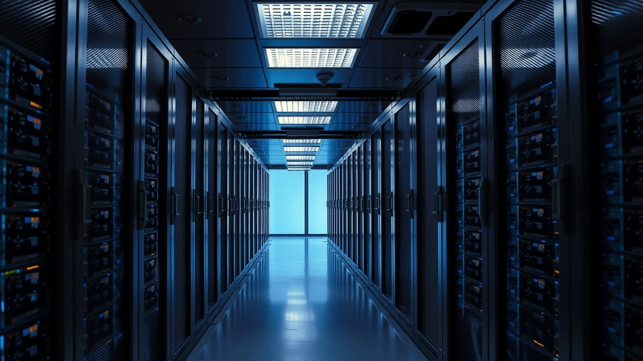 salle de serveurs sécurisée avec systèmes de sécurité avancés