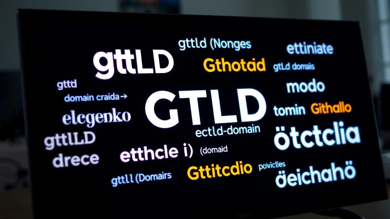 capture de noms de domaine gTLD sur un écran d'ordinateur