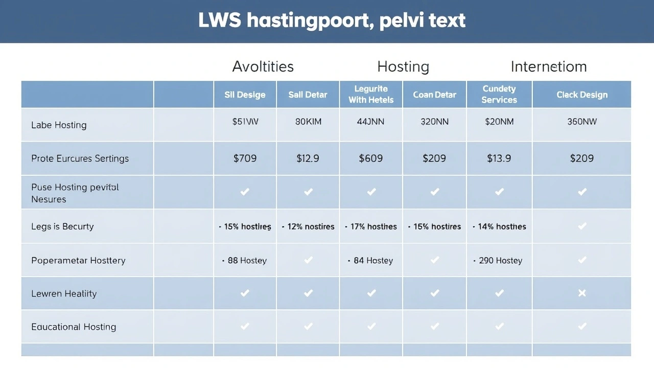 table de comparaison dhebergements web avec competitors