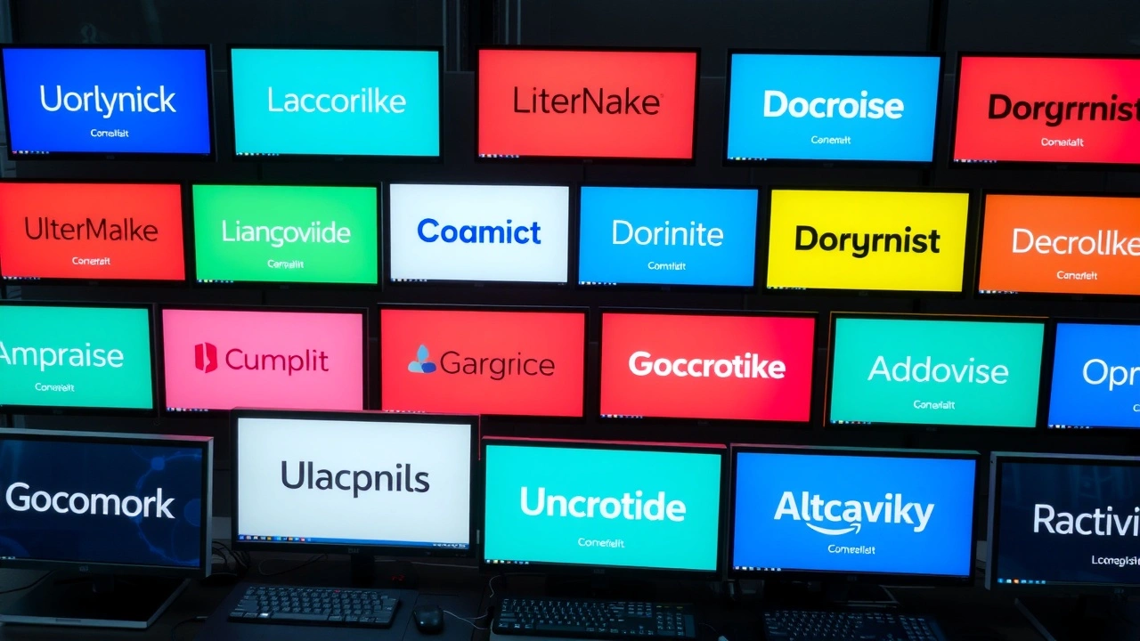 collection d'extensions de noms de domaine sur des écrans d'ordinateur