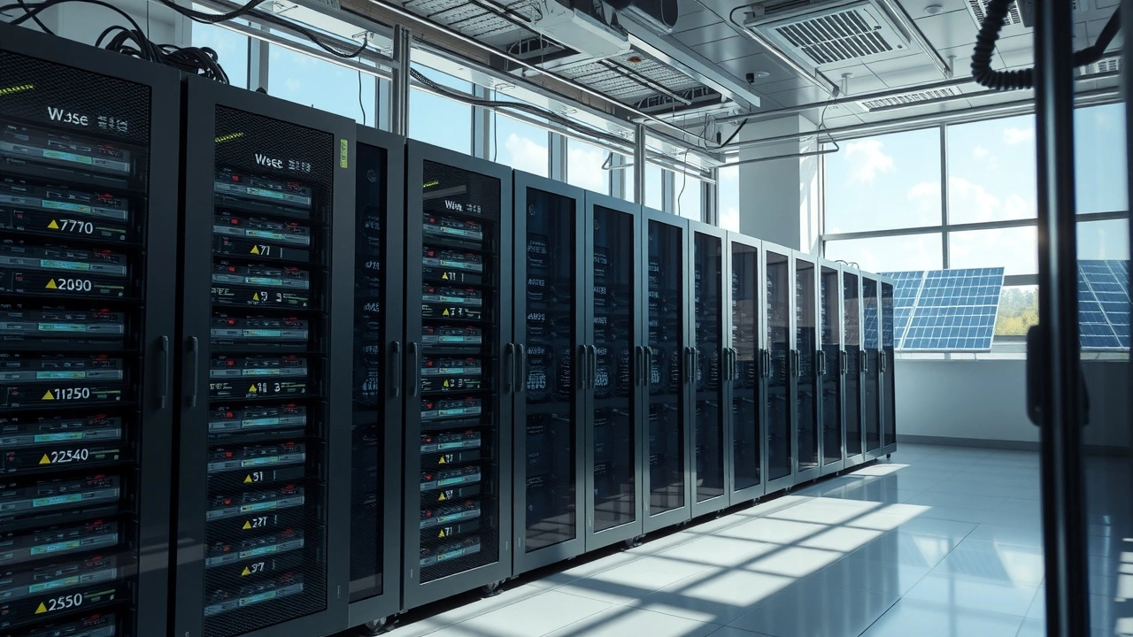 salle de serveur avec serveurs ecologiques