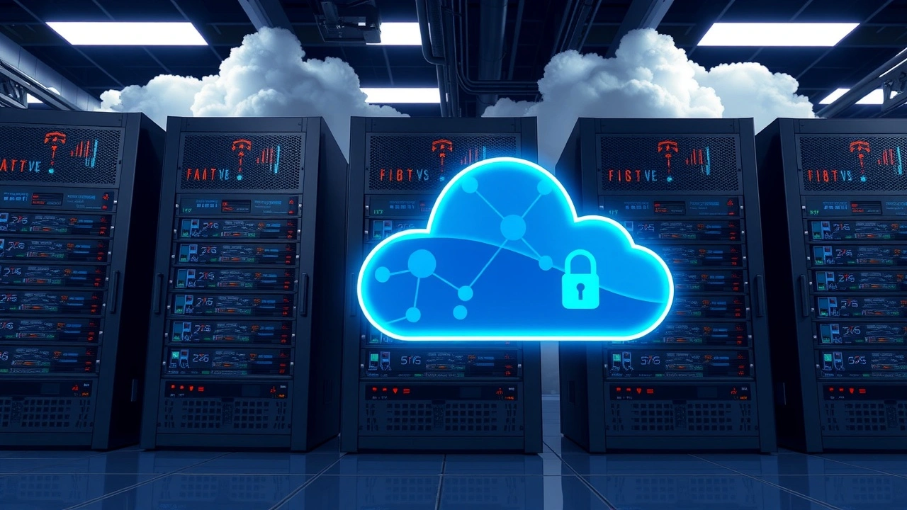 photographie de serveurs cloud avancés avec sécurité