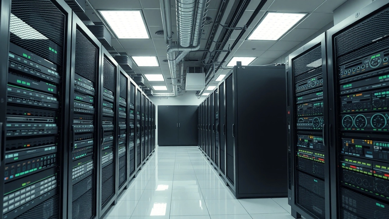 serveurs ecologiques dans une salle de serveur moderne